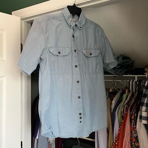 Carhartt short sleeve button down, Size S, Blue